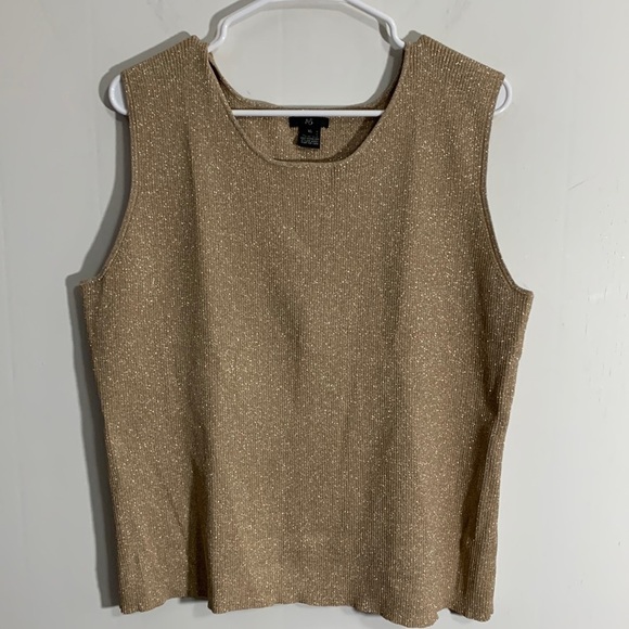 Ios Tops - iOS Metallic Sparkle Tan Tank Size XL, good condition - holiday, party